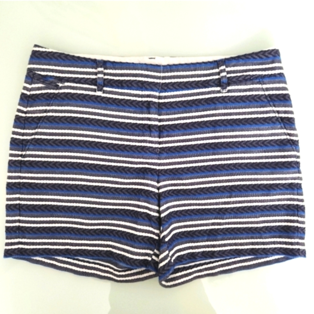 Lands' End Navy and White Striped Women's Shorts